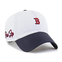 Men's '47 White/Navy Boston Red Sox Vista Mini Clean Up brrr° Adjustable Hat