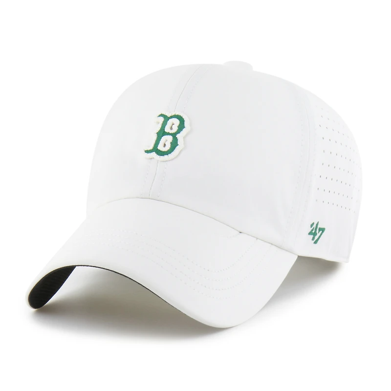 Casquette ajustable pour homme '47 White Boston Red Sox Elevated Greens Clean Up