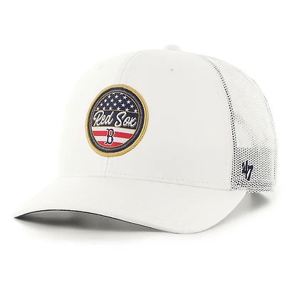 Casquette de camionneur ajustable blanche « 47 » pour homme, hommage aux Red Sox de Boston