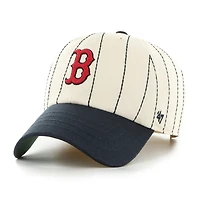Men's '47 x Rawlings Natural/Navy Boston Red Sox Pinstripe Clean Up Adjustable Hat