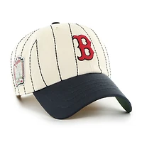 Casquette ajustable '47 x Rawlings naturelle/marine Boston Red Sox à fines rayures Clean Up pour homme
