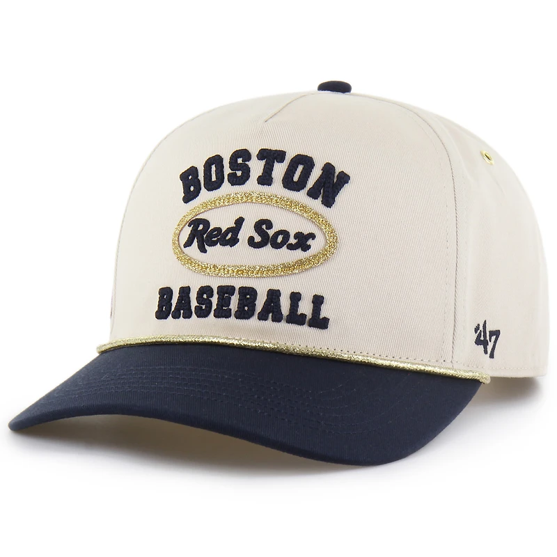 Men's '47 x Stoney Clover Lane  Natural/Navy Boston Red Sox Glitter Rope Hitch Adjustable Hat