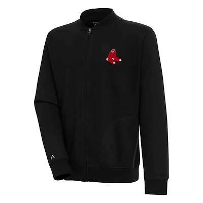 Men's Antigua  Black Boston Red Sox Victory Full-Zip Jacket