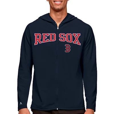 Sweat à capuche entièrement zippé Boston Red Sox Wordmark Legacy pour homme, bleu marine, Antigua