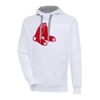 Sweat à capuche en chenille Victory Antigua White Boston Red Sox pour homme