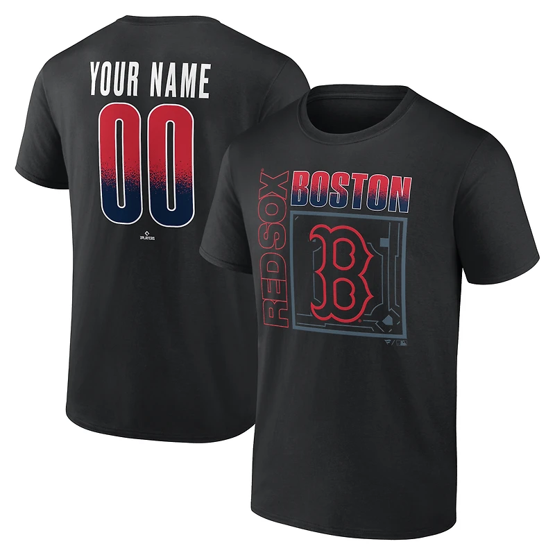 T-shirt noir pour homme Boston Red Sox Home Field Pop personnalisé avec nom et numéro