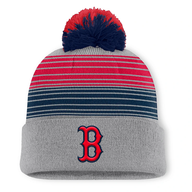 Men's Boston Red Sox Fanatics Gray Balk Cuffed Knit Hat with Pom