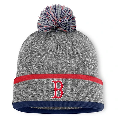 Men's Boston Red Sox Fanatics Heather Gray Backstop Cuffed Knit Hat with Pom