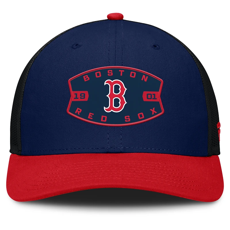 Men's Boston Red Sox Fanatics Navy/Red Cutoff Adjustable Trucker Hat