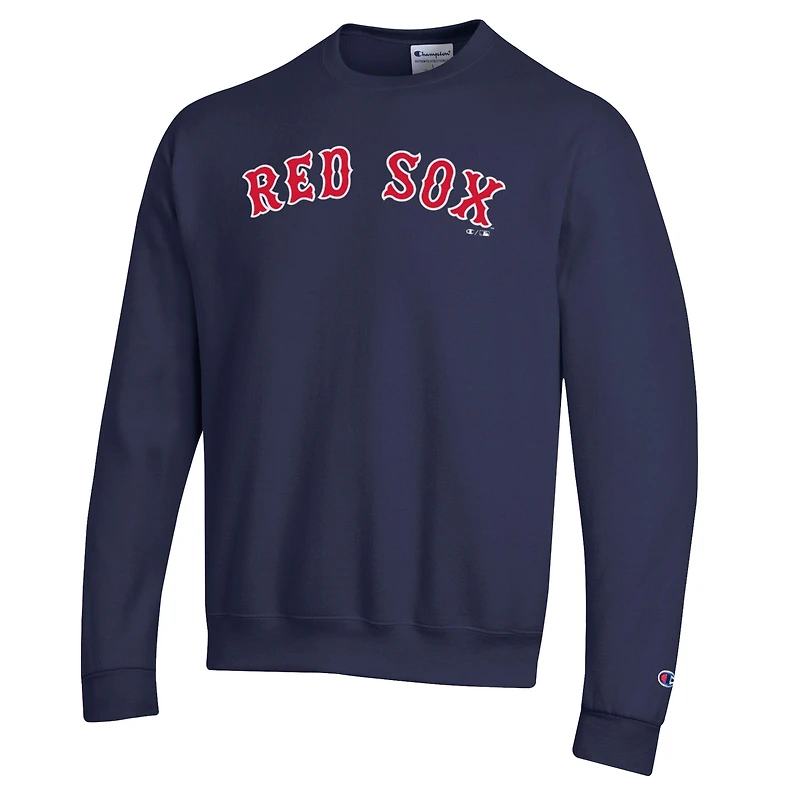 Men's Champion Navy Boston Red Sox Powerblend Wordmark Sweatshirt