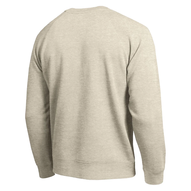 Men's Champion Oatmeal Boston Red Sox All-Star Soft Felt Raglan Sweatshirt
