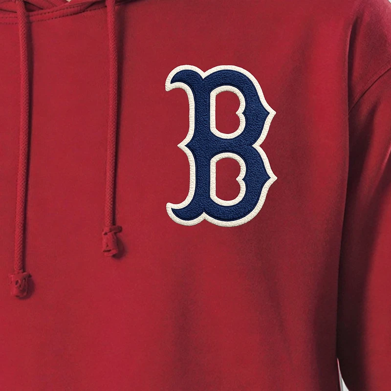 Men's Champion  Red Boston Sox Reverse Weave Chenille Hoodie
