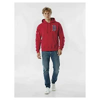 Sweat à capuche Champion Red Boston Sox en chenille tissée inversée pour homme