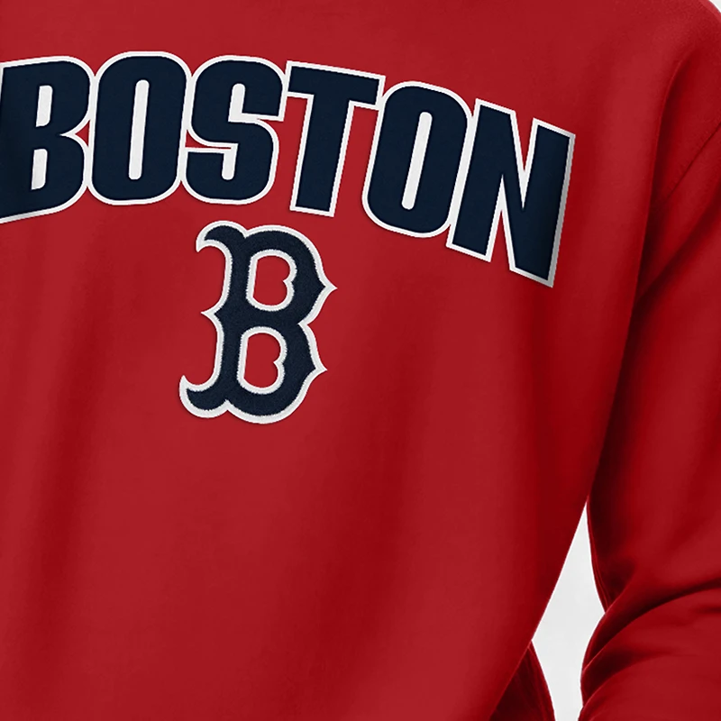 Men's Champion  Red Boston Sox Reverse Weave Chenille Sweatshirt
