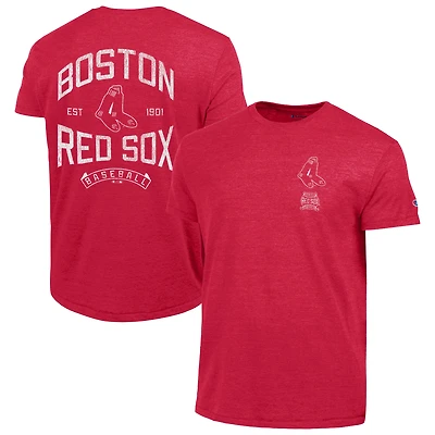 Men's Champion Red Boston Sox Vintage 3-Hit Tri-Blend T-Shirt