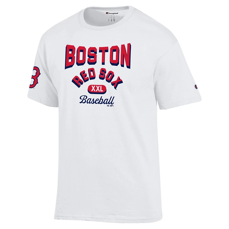 T-shirt Champion blanc pour homme, maillot 3 coups des Red Sox de Boston