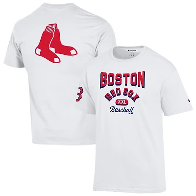 Men's Champion White Boston Red Sox 3-Hit Jersey T-Shirt