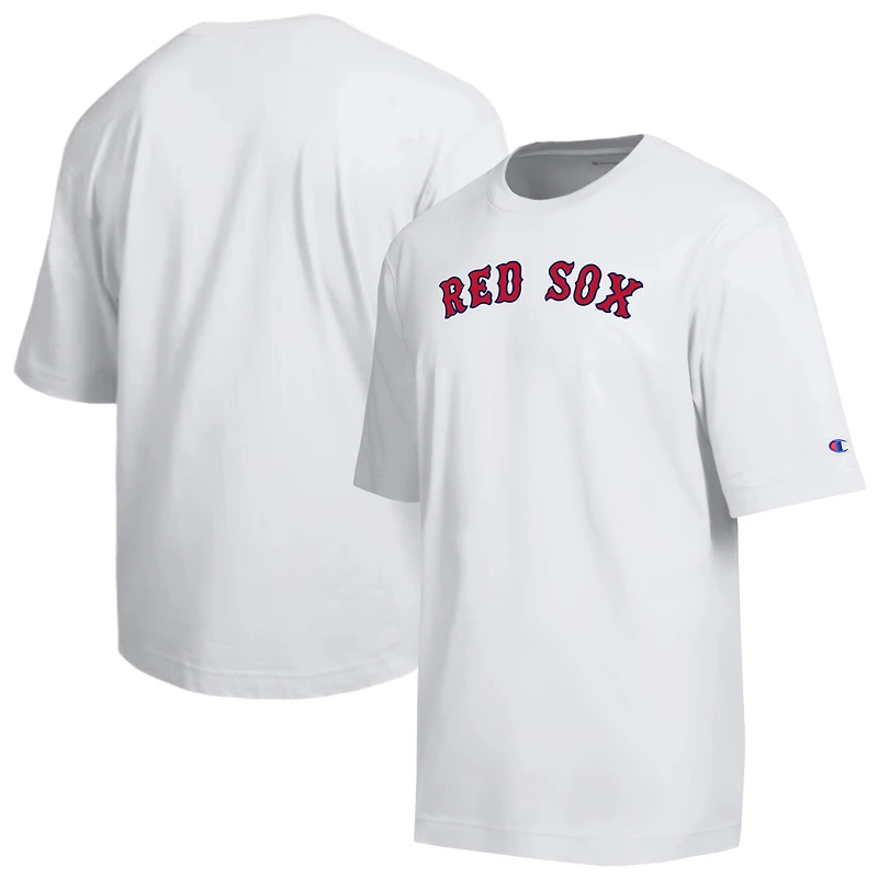 Men's Champion White Boston Red Sox All Star Arched Chenille Wordmark T-Shirt