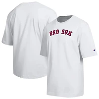 Men's Champion White Boston Red Sox All Star Arched Chenille Wordmark T-Shirt