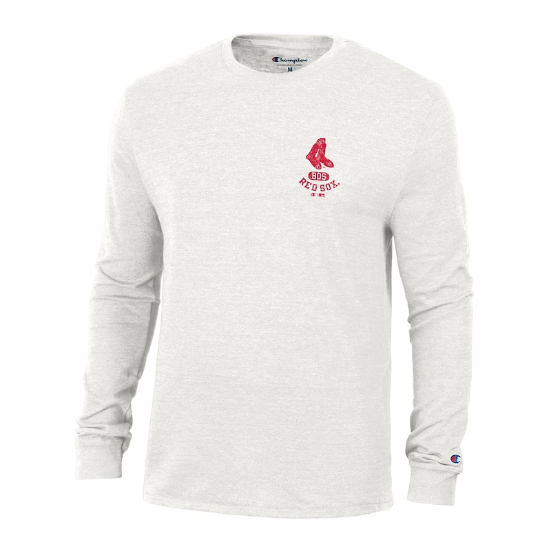 T-shirt à manches longues Champion White Boston Red Sox Cooperstown Winning Tradition Tri-Blend pour homme