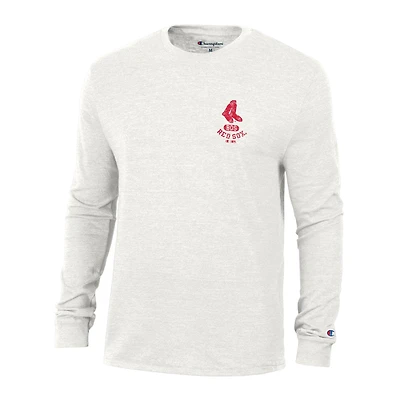T-shirt à manches longues Champion White Boston Red Sox Cooperstown Winning Tradition Tri-Blend pour homme