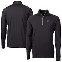 Men's Cutter & Buck Black Boston Red Sox Adapt Eco Raglan Quarter-Zip Top