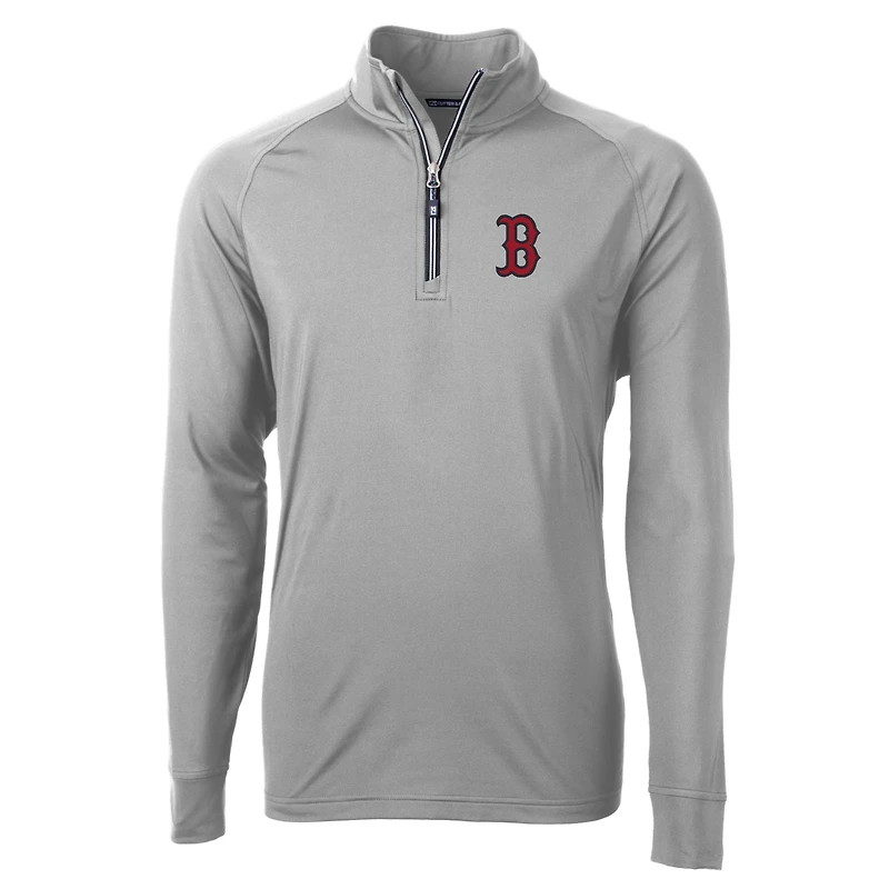 Pull-over zippé quart de tour en tricot extensible recyclé Adapt Eco Knit pour homme, gris, des Red Sox Boston, grande taille