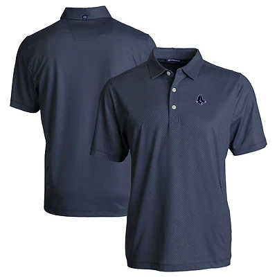 Polo extensible recyclé à imprimé Pike Eco Symmetry pour homme, bleu marine, des Boston Red Sox, de coupe Cutter & Buck, taille grande et
