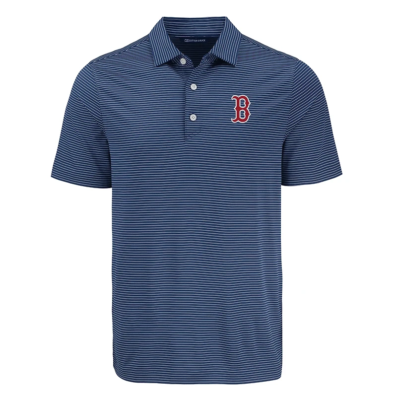 Polo bleu marine à rayures fines Forge Eco des Boston Red Sox pour homme Cutter & Buck
