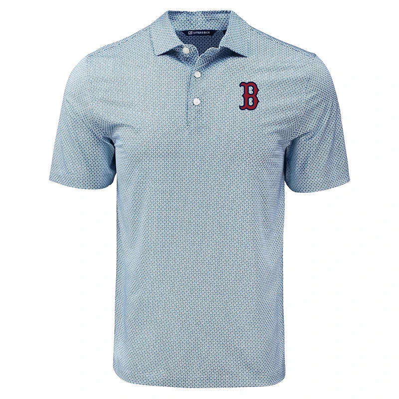 Polo bleu marine Cutter & Buck Boston Red Sox Pike Eco Diamond Dot Print pour homme