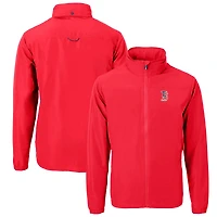 Men's Cutter & Buck  Red Boston Sox Americana Logo Charter Eco Knit Recycled Full-Zip Jacket