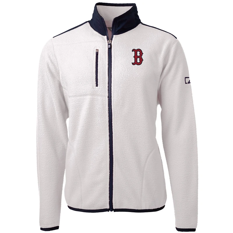 Veste polaire entièrement zippée Cascade Eco Sherpa pour homme, blanche, des Boston Red Sox, de grande taille