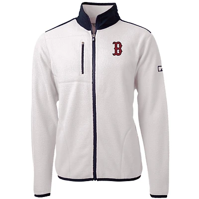 Veste polaire entièrement zippée Cascade Eco Sherpa pour homme, blanche, des Boston Red Sox, de grande taille
