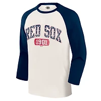 Men's Darius Rucker Collection by Fanatics  Cream/Navy Boston Red Sox Americana 3/4-Sleeve Raglan T-Shirt