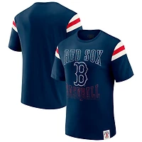 T-shirt rayé bleu marine à manches vieillies pour homme, collection Darius Rucker par Fanatics, des Red Sox de Boston