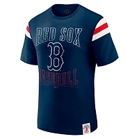 T-shirt rayé bleu marine à manches vieillies pour homme, collection Darius Rucker par Fanatics, des Red Sox de Boston