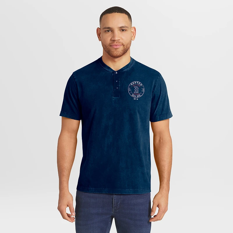 T-shirt Henley délavé bleu marine Boston Red Sox de la collection Darius Rucker pour homme par Fanatics