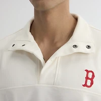 Men's Fanatics Bisque Boston Red Sox Iconic Short Sleeve Mock Neck Pullover