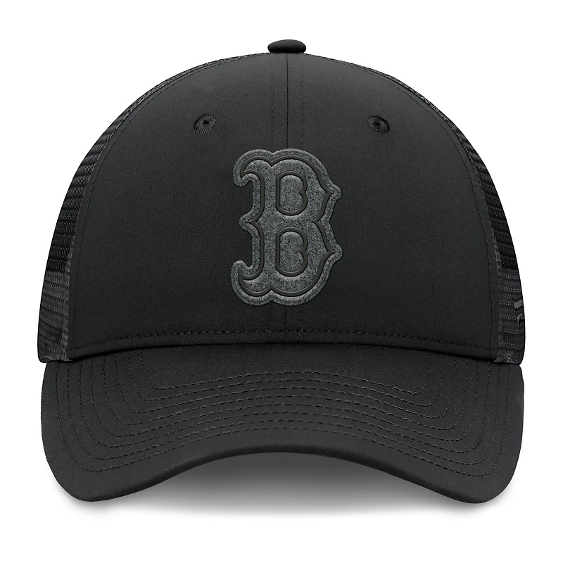 Men's Fanatics Black Boston Red Sox Launch Adjustable Trucker Hat