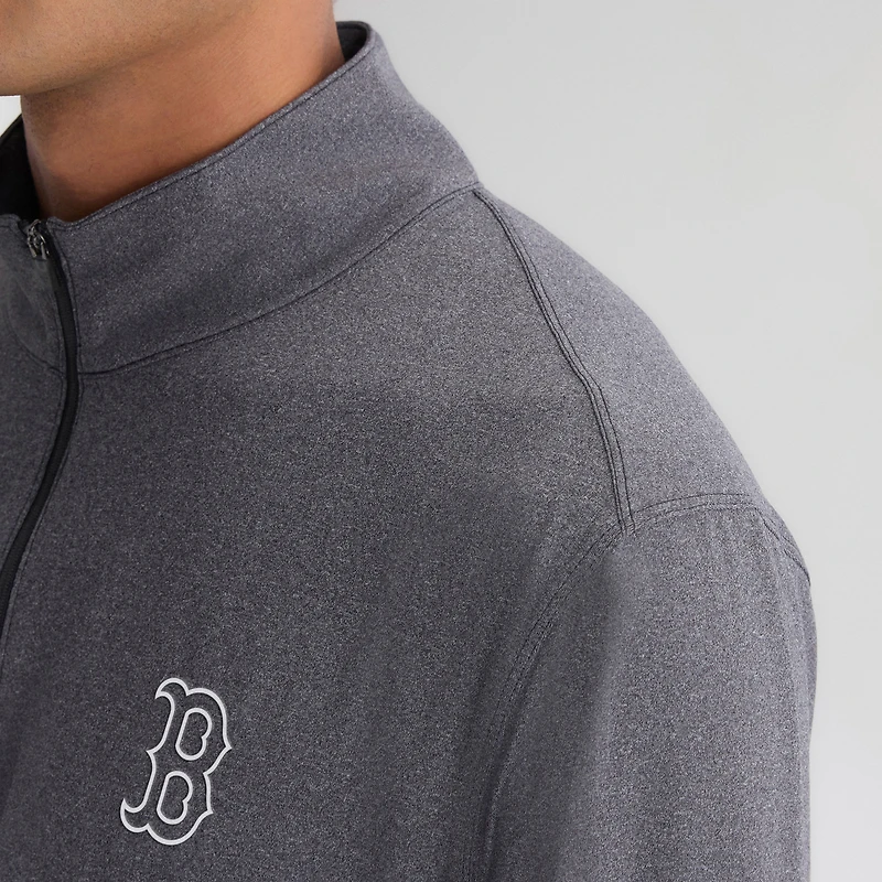 Men's Fanatics Charcoal Boston Red Sox Clutch Quarter-Zip Pullover
