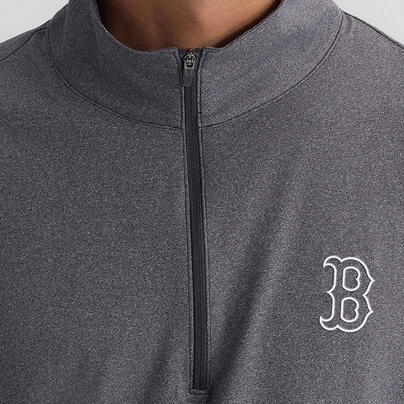 Men's Fanatics Charcoal Boston Red Sox Clutch Quarter-Zip Pullover