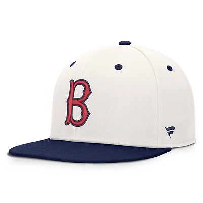 Casquette Snapback Fanatics crème/marine Boston Red Sox Heritage Ballpark pour homme