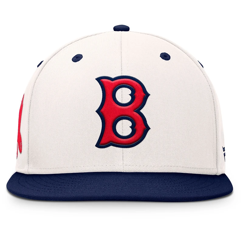 Casquette ajustée Fanatics pour homme crème/bleu marine des Red Sox de Boston