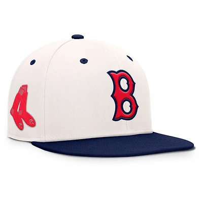 Casquette ajustée Fanatics pour homme crème/bleu marine des Red Sox de Boston