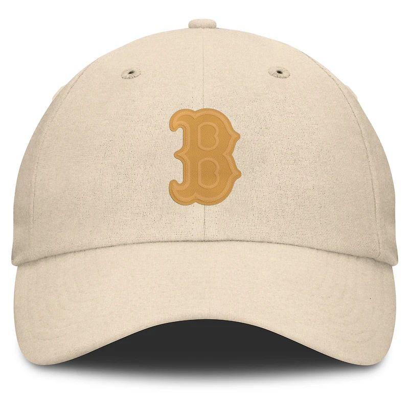 Casquette ajustable en cuir avec patch de front office des Red Sox de Boston pour hommes Fanatics Cream