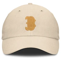 Casquette ajustable en cuir avec patch de front office des Red Sox de Boston pour hommes Fanatics Cream