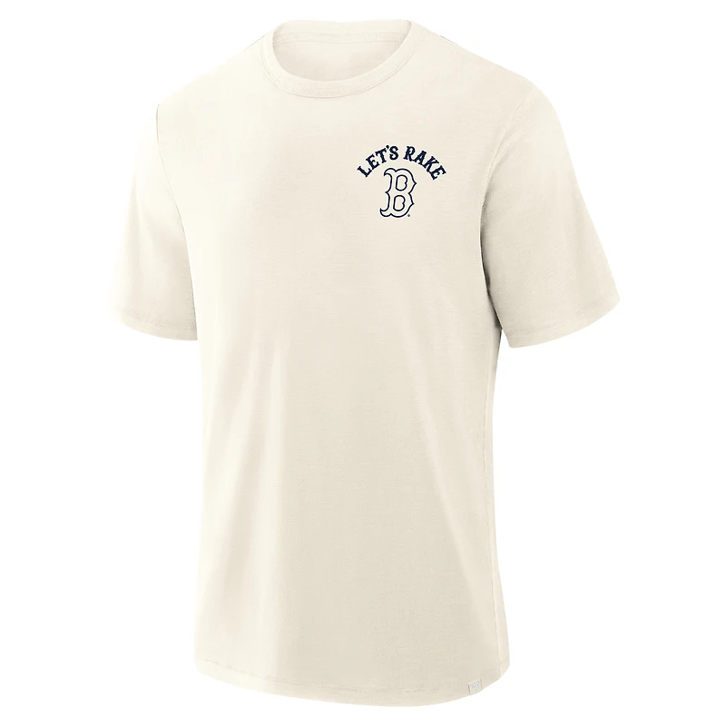 Men's Fanatics Cream Boston Red Sox Nostalgia Stadium Slub T-Shirt