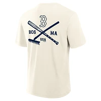 Men's Fanatics Cream Boston Red Sox Nostalgia Stadium Slub T-Shirt