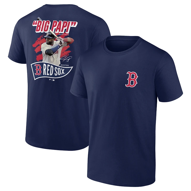 Men's Fanatics David Ortiz Navy Boston Red Sox Retired Player Nickname Name & Number T-Shirt