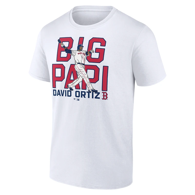 T-shirt homme Fanatics David Ortiz White Boston Red Sox Collection Cooperstown